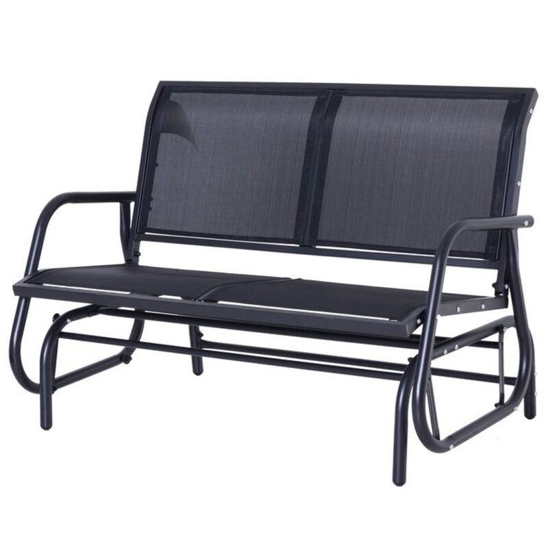 Hivvago 2 Seater Mesh Outdoor Patio Swing Glider Dark Gray
