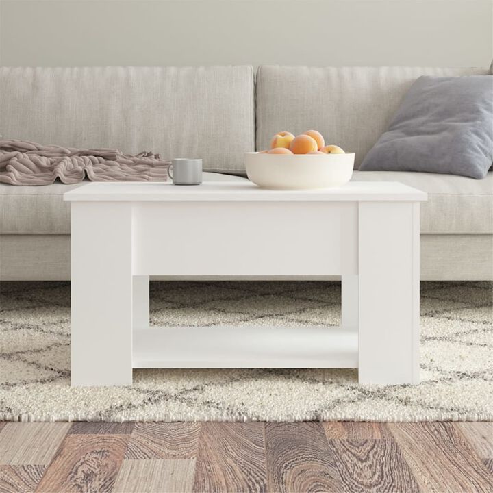 vidaXL Coffee Table White 31.1"x19.3"x16.1" Engineered Wood