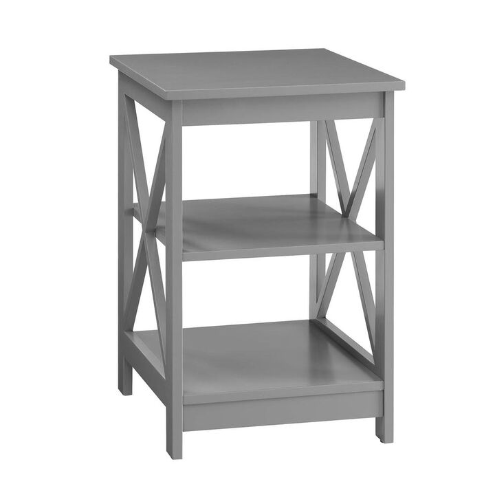 Convience Concept, Inc. Oxford End Table with Shelves Gray