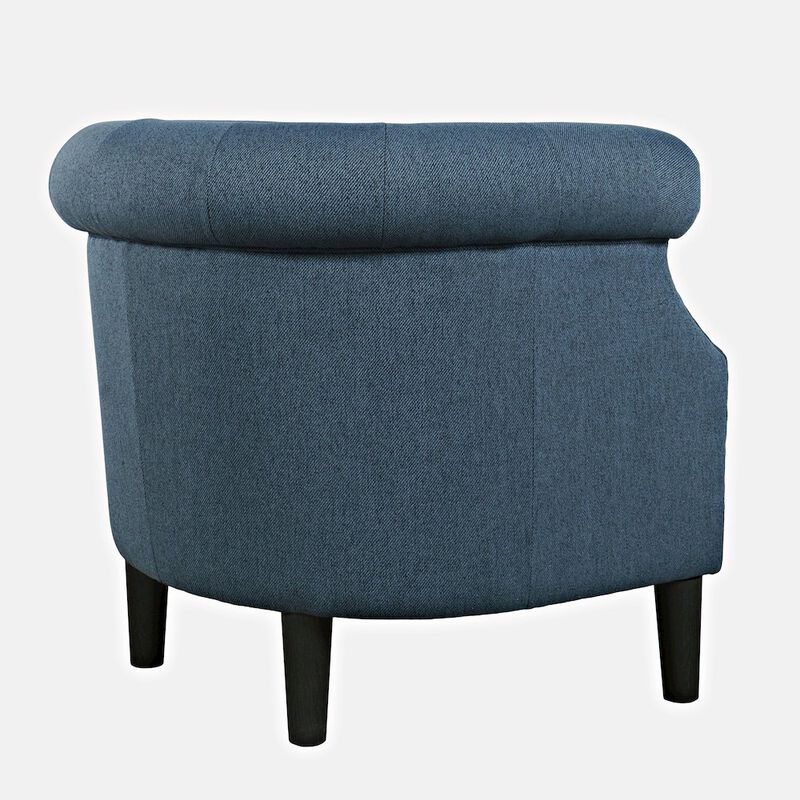 Jofran Contemporary Upholstered Barrel Curved Back Accent Chair