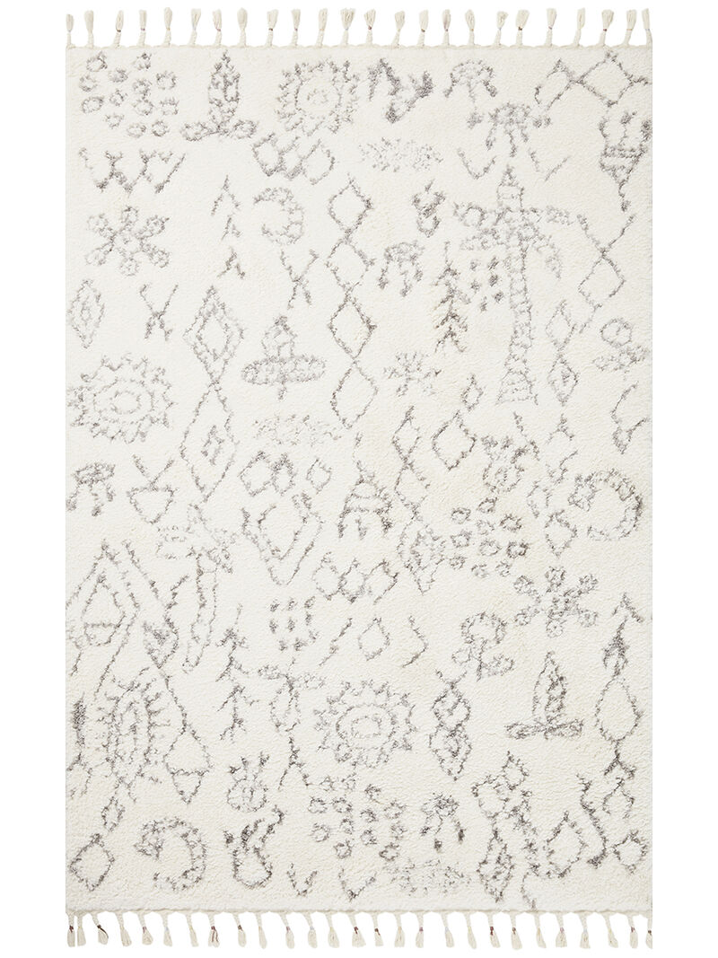 Ronnie RON03 Ivory/Charcoal 18" x 18" Sample Rug