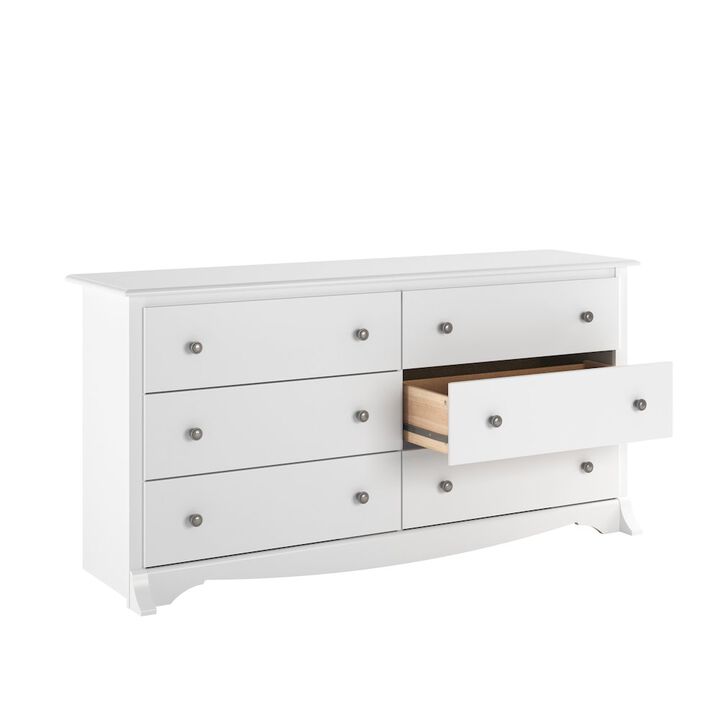 Prepac White Monterey 6 Drawer Dresser