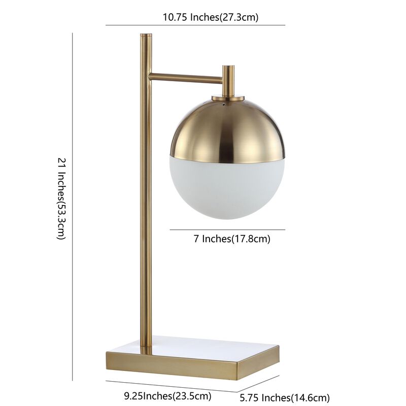Marcel Iron/Glass Art Deco Mid-Century Globe LED Table Lamp