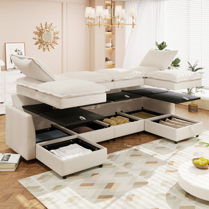 Merax Versatile 6-seat Modular Sofa with Storage
