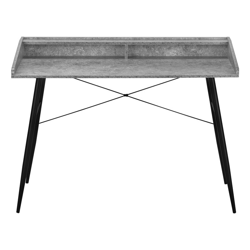 Monarch Specialties I 7540 Computer Desk, Home Office, Laptop, Storage Shelves, 48"L, Work, Metal, Laminate, Grey, Black, Contemporary, Modern