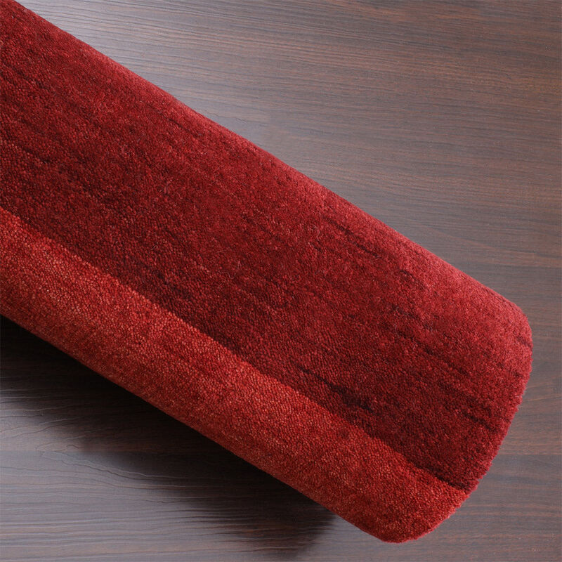 RUGSOTIC CARPETS HAND KNOTTED LOOM WOOL ECO-FRIENDLY AREA RUGS  - 8'x10', Rectangle, Rust Color, Contemporary Modern Design, High Pile Thick Handmade Anti Skid Rugs for Living Room (L0B904)