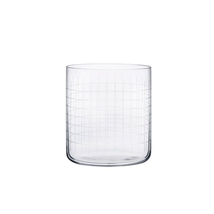 Finesse Grid 10 oz. Crystal Whiskey Glasses (Set of 4)