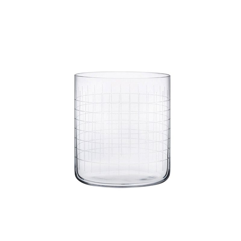 Finesse Grid 10 oz. Crystal Whiskey Glasses (Set of 4)