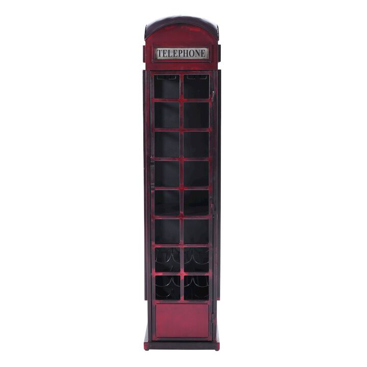 Jofran Glory Days Telly Vintage Telephone Booth Lounge Bar Cabinet