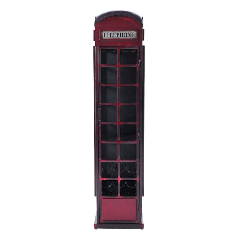 Jofran Glory Days Telly Vintage Telephone Booth Lounge Bar Cabinet