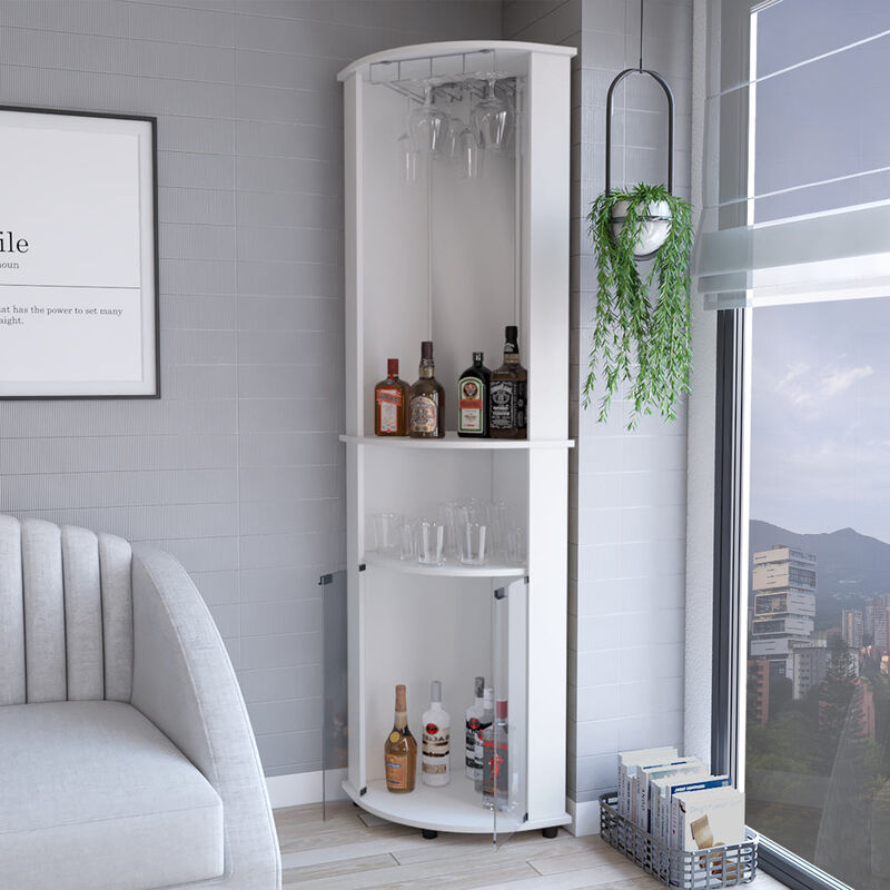 Corner Bar Cabinet Rialto, Living Room, White