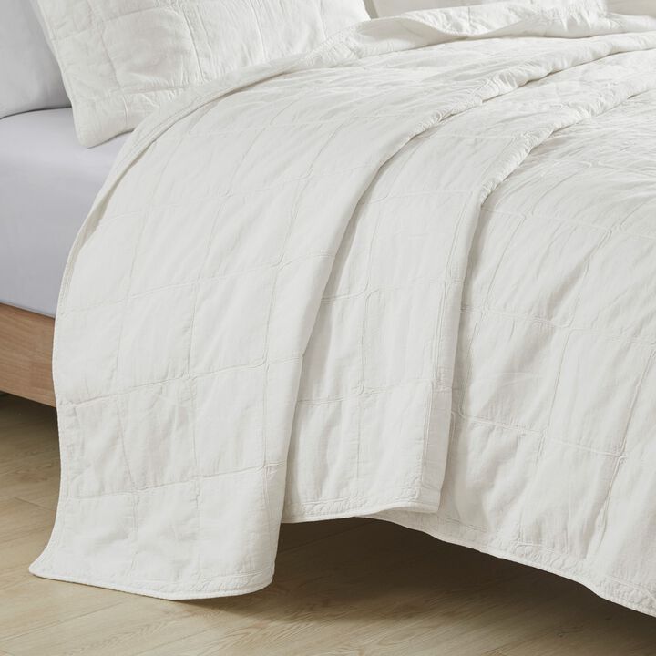 Gracie Mills Griffin 3-Piece Grid Design Cotton Coverlet Set