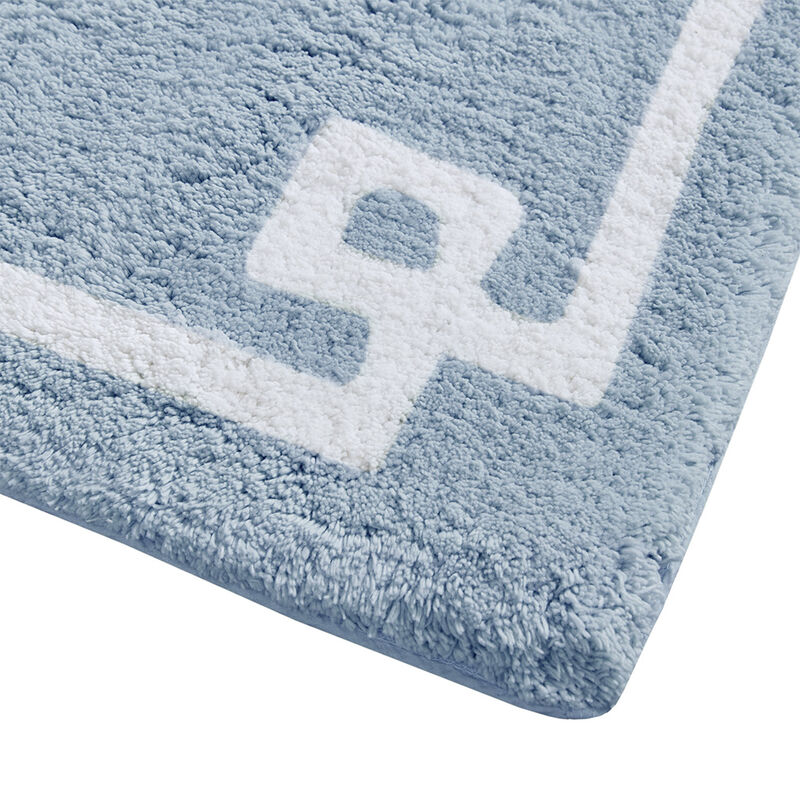 Gracie Mills Tiffany Bordered Medium Pile Tufted Cotton Bath Rug" - 24x72"