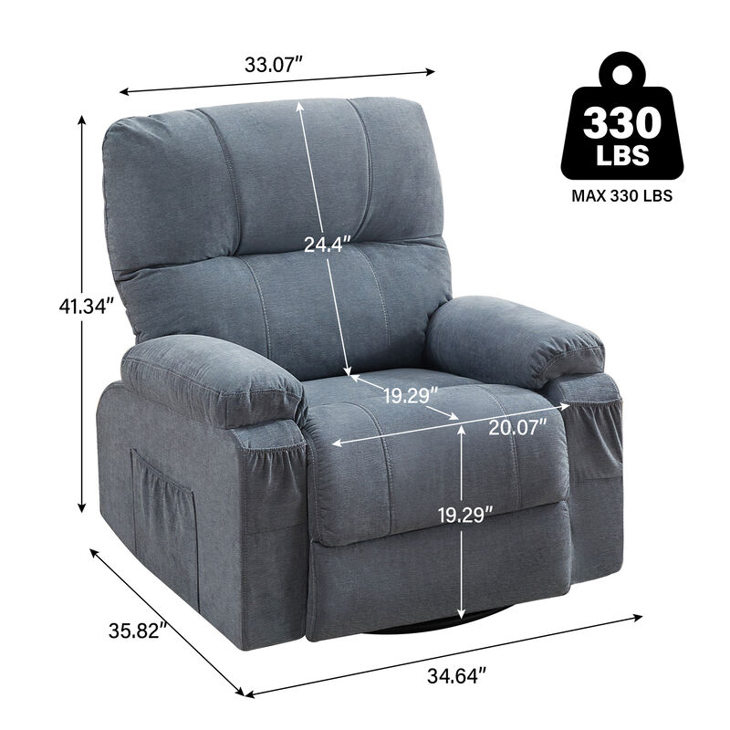 Merax 360 Degree Rotating Swing Single Sofa Chair Recliner