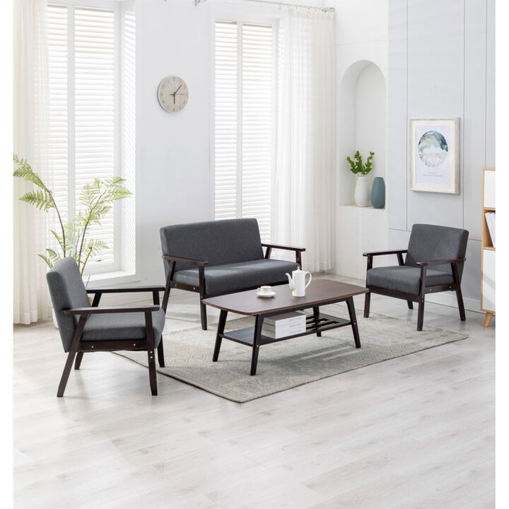 Bahamas Espresso Coffee Table Loveseat And 2 Chair Set