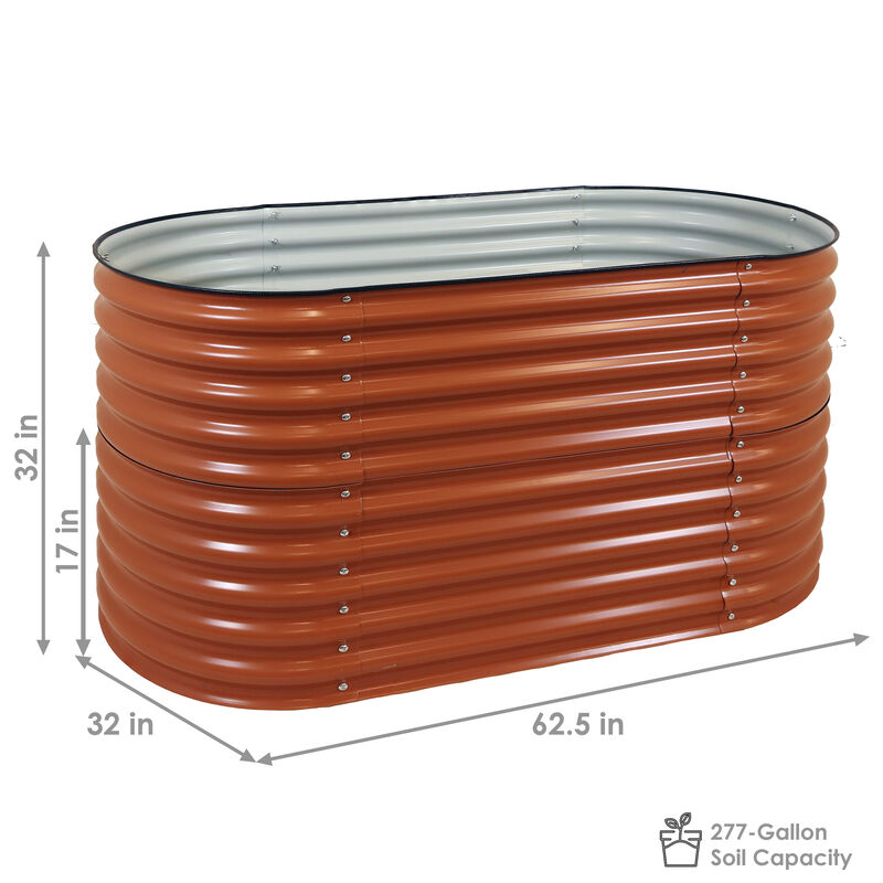 Sunnydaze Galvalume Steel Rectangle Raised Bed - 62.5 in x 32 in