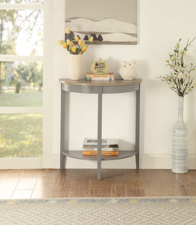 ACME Justino Console Table, Gray Oak & Gray
