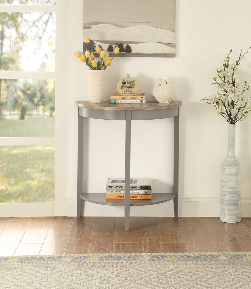 ACME Justino Console Table, Gray Oak & Gray
