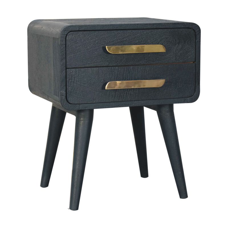 Artisan Furniture Solid Wood Midnight Teal Bedside Table