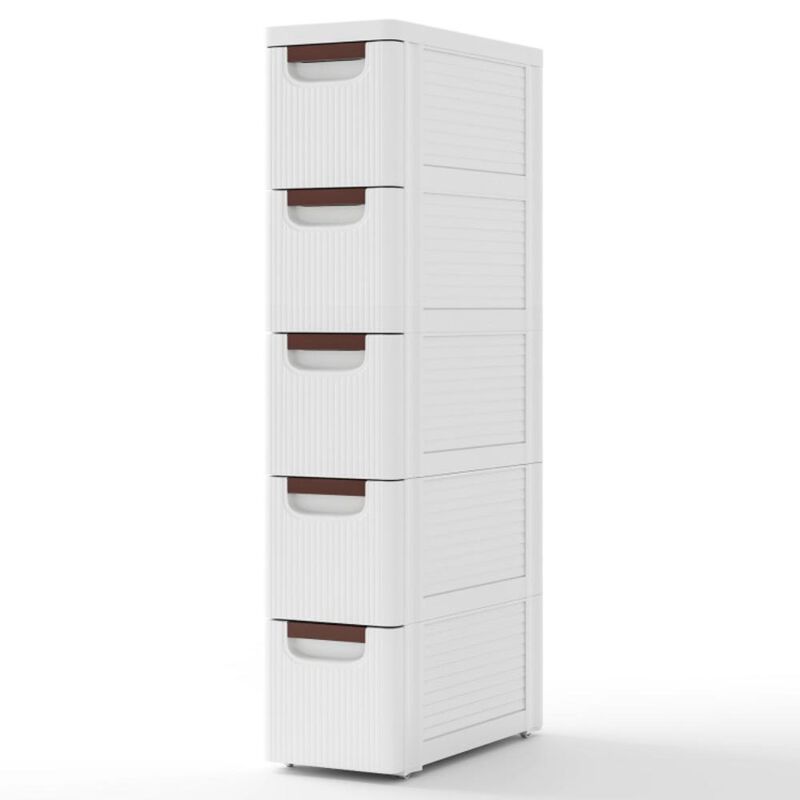 Hivvago 3/4/5/6-Drawer Rolling Organizer Unit Narrow Storage Cabinet with Built-In Wheels for Small Space