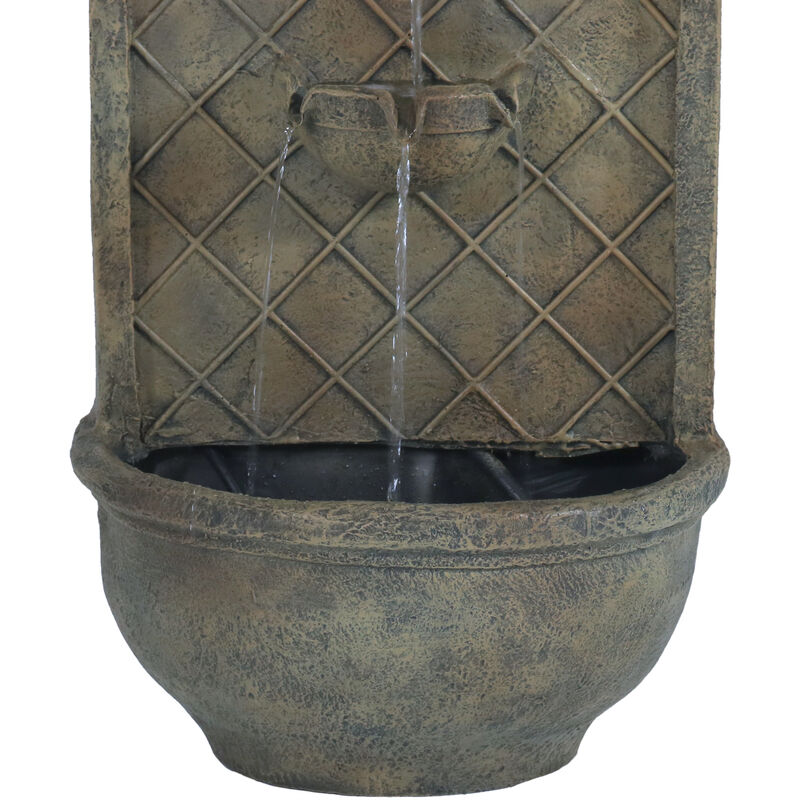 Sunnydaze Messina Polystone Outdoor Wall Fountain