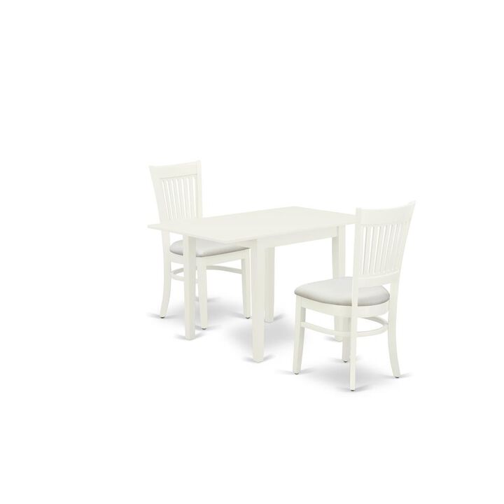 East West Furniture Dining Table- Dining Chairs, NDVA3-LWH-C
