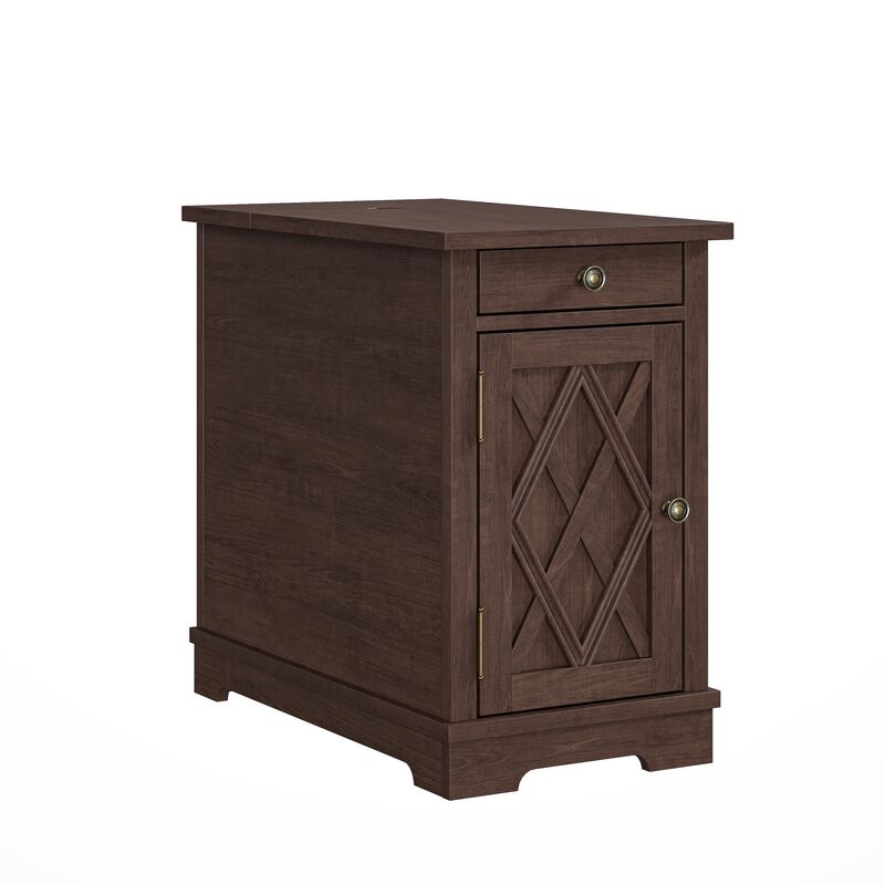 FESTIVO Classic Charging End Table w/ USB Ports & Storage
