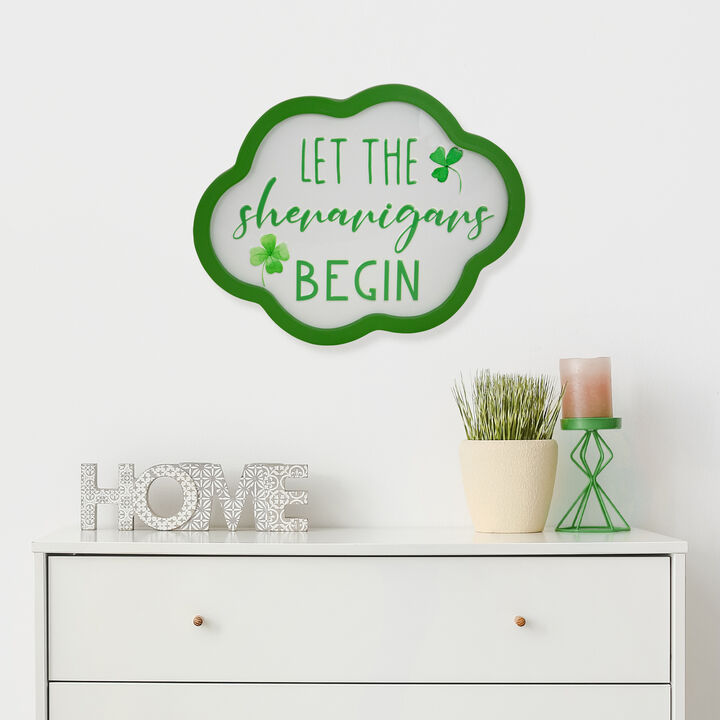 Let the Shenanigans Begin St. Patricks Day Framed Wall Sign - 14"