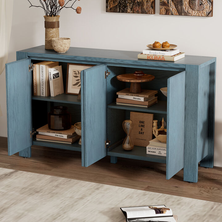Merax Retro Distressed Finish Sideboard Cabinet with 4 Doors
