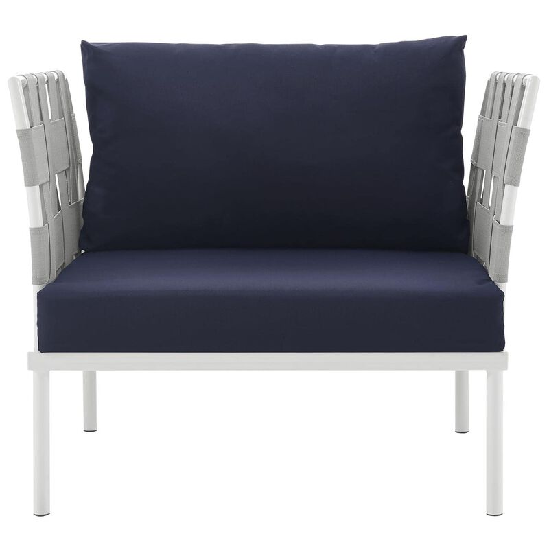 Modway EEI-2602-WHI-NAV MO-EEI-2602-WHI-NAV Harmony Outdoor Patio Aluminum, Armchair, White Navy