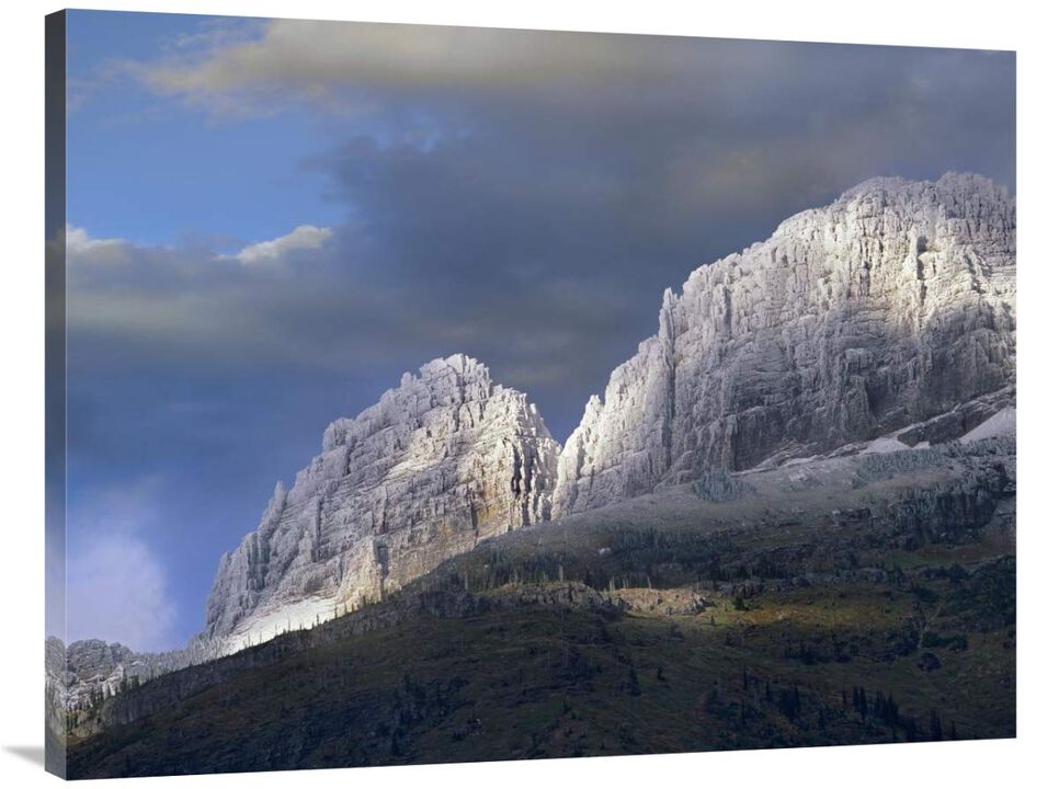 Snow dusted mountains, Glacier National Park, Montana-Canvas Art-40x30