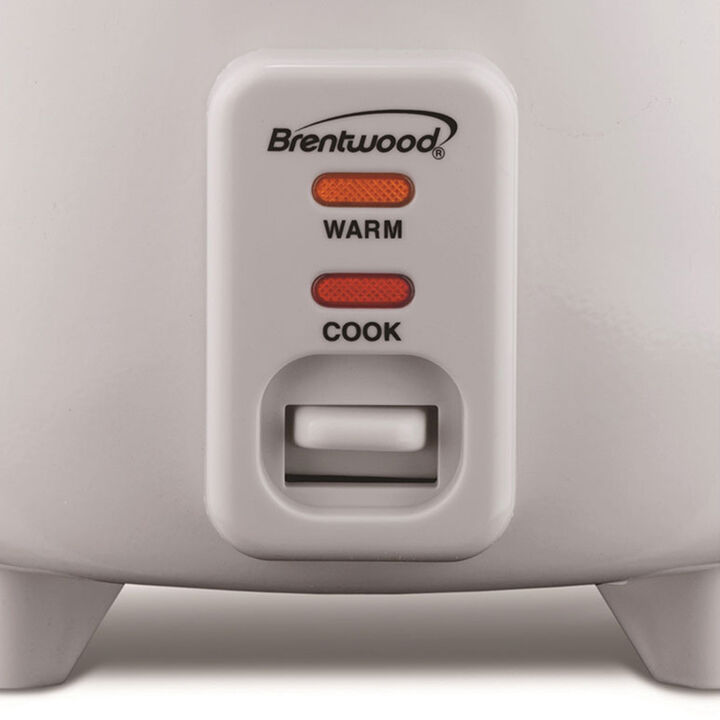 Brentwood 4 Cup Rice Cooker / Non-Stick with Steamer in White