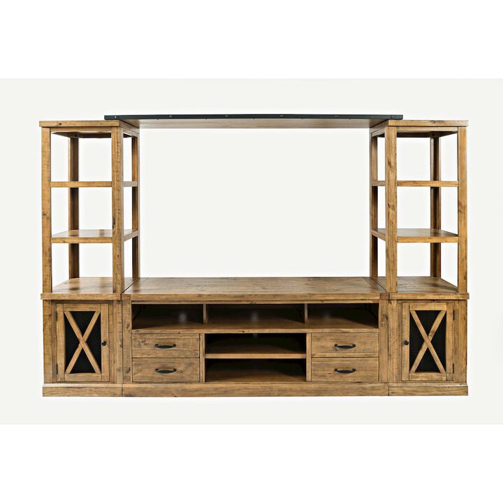 Jofran Telluride Rustic Farmhouse Solid Wood Entertainment Center with 70 TV Console