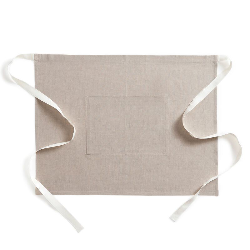 Solino Home 100% Pure Linen Apron 21 x 27 Inch | Bistro Half Apron for Men and Women