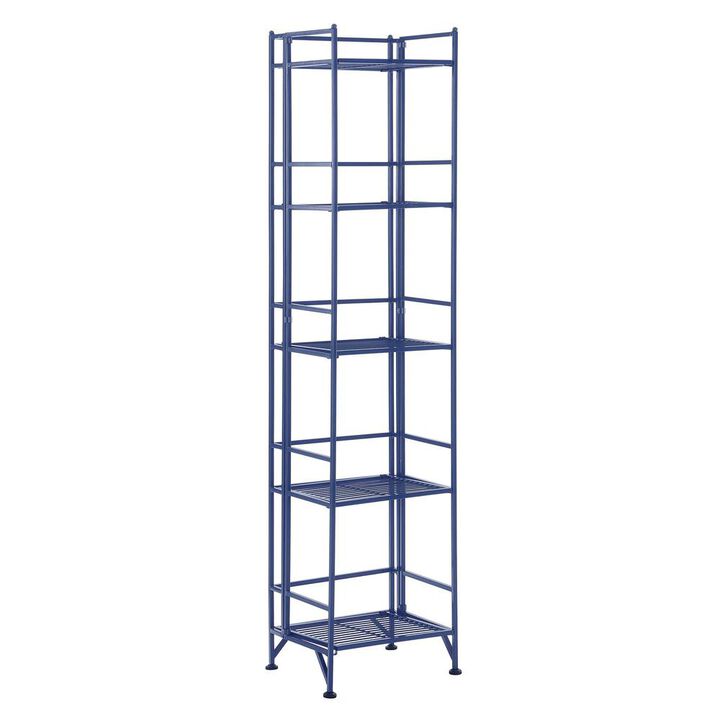 Convenience Concepts Xtra Storage 5 Tier Folding Metal Shelf Cobalt Blue