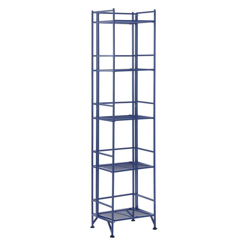 Convenience Concepts Xtra Storage 5 Tier Folding Metal Shelf Cobalt Blue