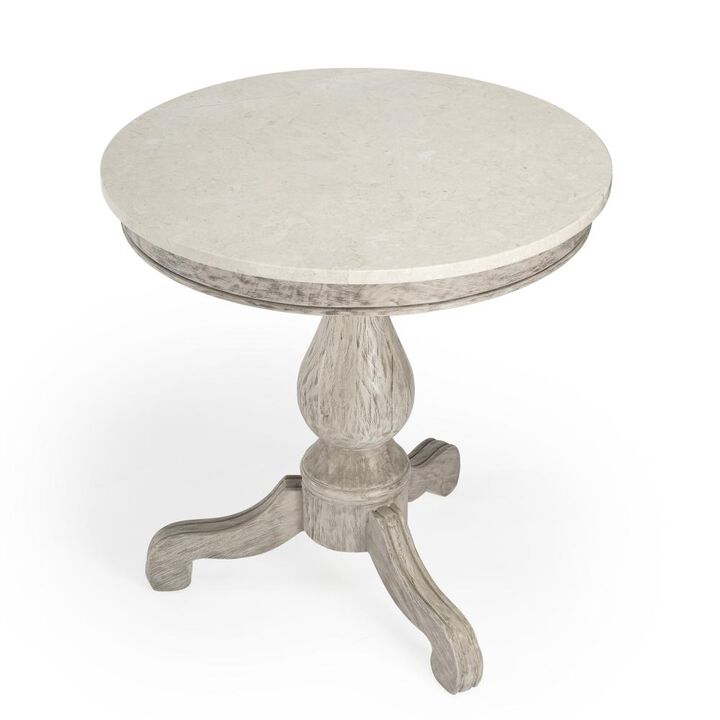 Butler Specialty Company Danielle Marble 24 Pedestal Side Table, Gray