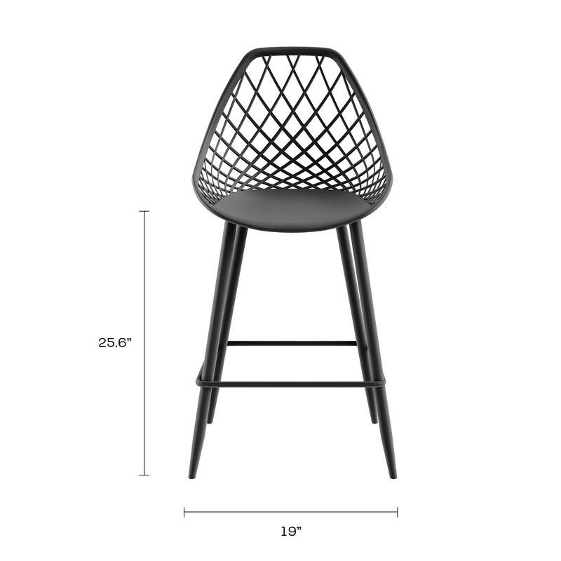 KURV® OUTDOOR & INDOOR HIGH-BACK COUNTER STOOL (Set of 2)