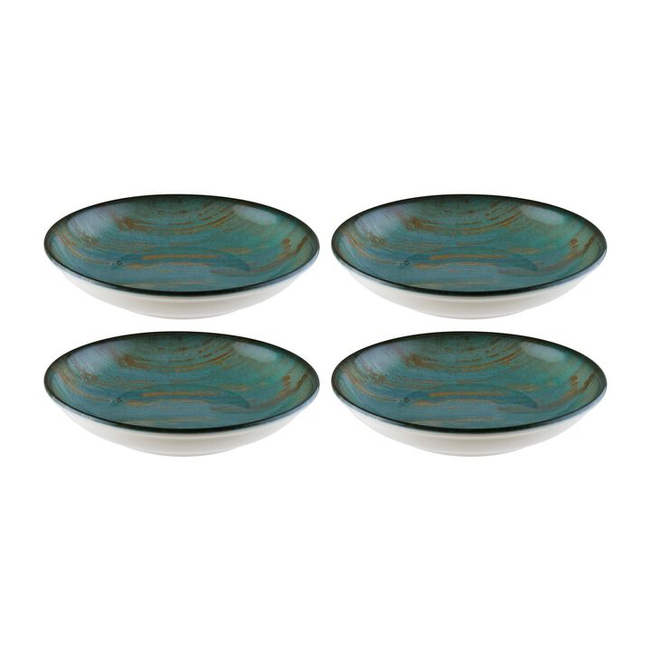 Madera dia.8" h:1.5" 17 oz. Round Decorated Porcelain Bowl (Set of 4)