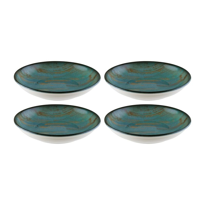 Madera dia.8" h:1.5" 17 oz. Round Decorated Porcelain Bowl (Set of 4)