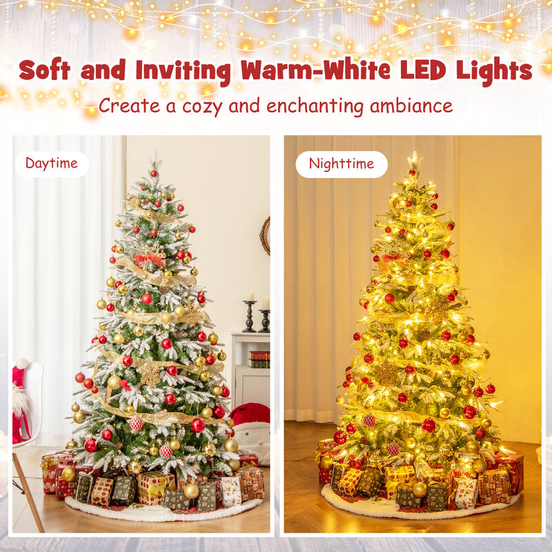 Pre-Lit Artificial Christmas Tree with Tips and LED Lights