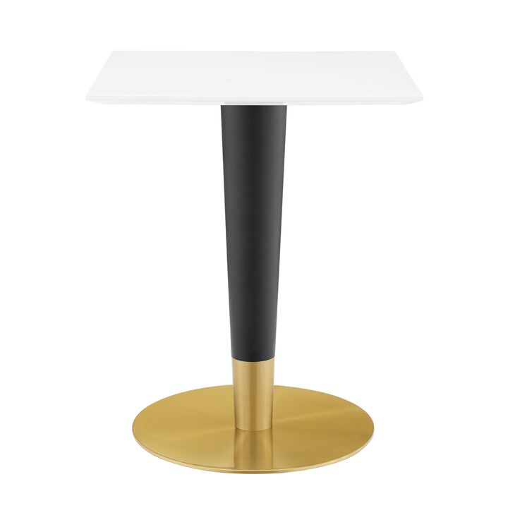 Modway - Zinque 24" Square Dining Table Gold White