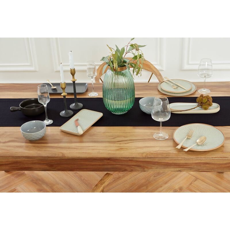 Solino Home 100% Pure Linen Table Runner | Medium Weight Hemstitch