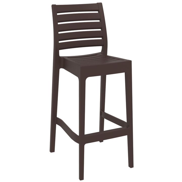 42.5" Gray Solid Refined Patio Bar Stool