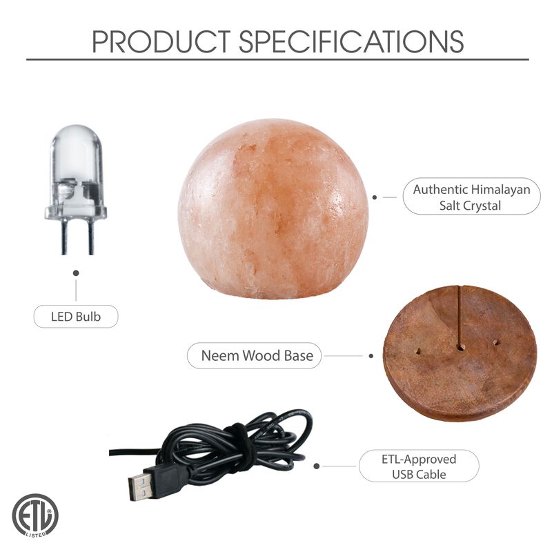 Loft Lyfe Magaly Round Salt Lamp 8 Color Modes
