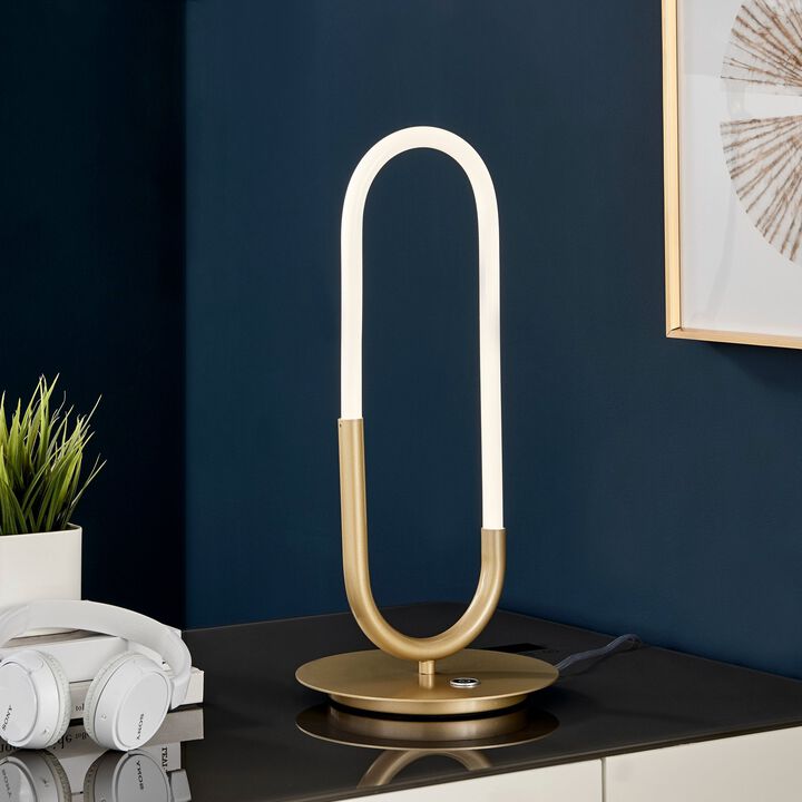 Single Clip Table Lamp Matte Black Metal and Acrylic Dimmable Integrated LED