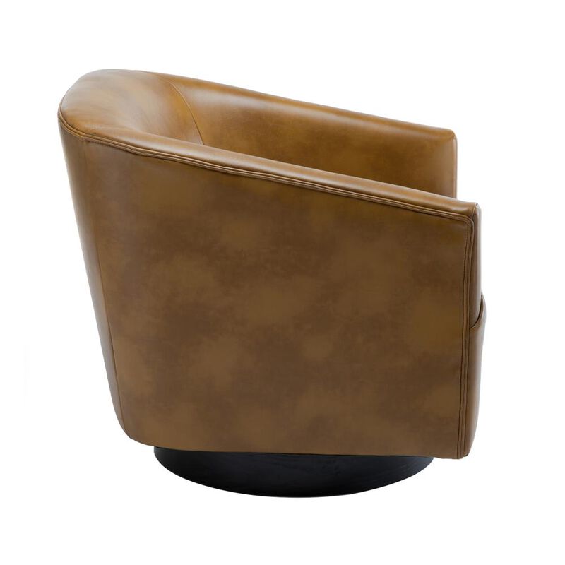 Comfort Pointe Gaven Camel Wood Base Swivel Chair