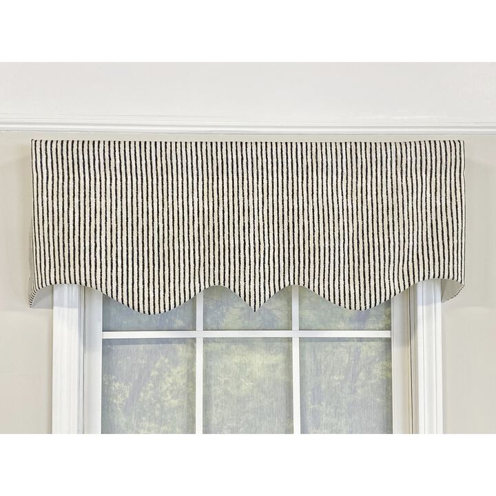 RLF Home Duval Regal Valance Ocean Blue. 3" Rod  Pocket 50"W x 17"L