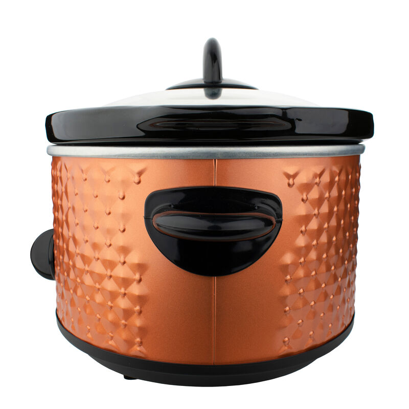 Brentwood 3.5 Quart Diamond Pattern Slow Cooker in Copper