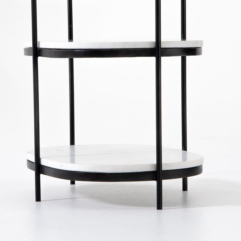 Felix Oval Nightstand in Hammered Grey